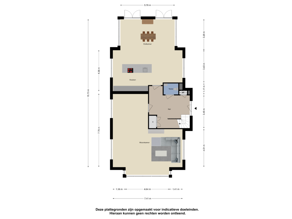 View floorplan of Begane Grond of Roopoort 2-C