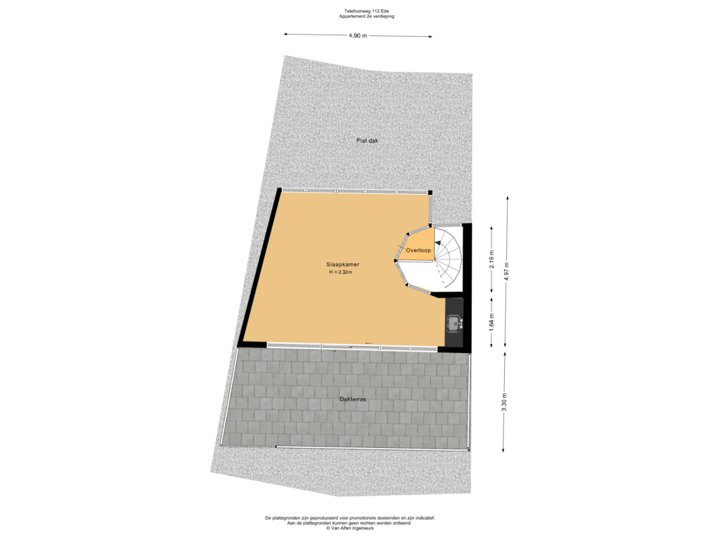 Bekijk plattegrond van Appartement 2e verdieping van Telefoonweg 112