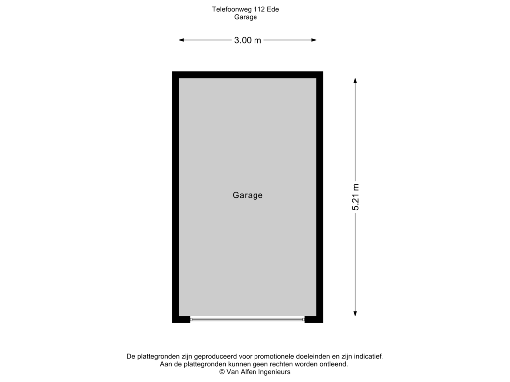 Bekijk plattegrond van Garage  van Telefoonweg 112