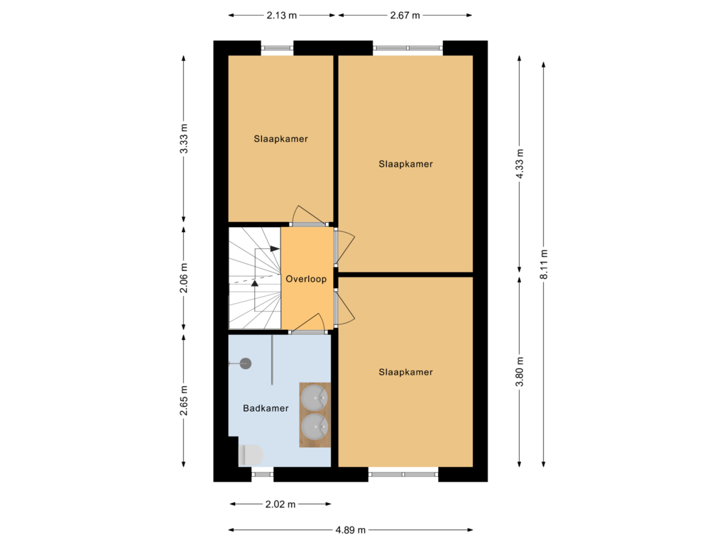 View floorplan of Eerste verdieping of Simon Vinkenoogstraat 9