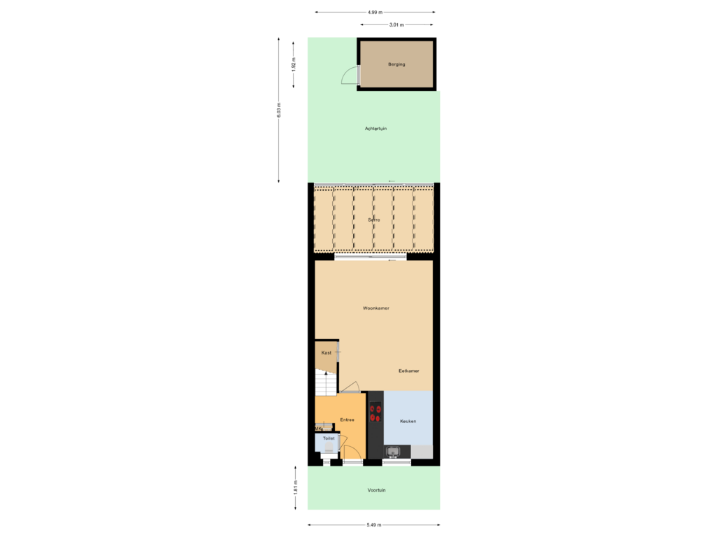 View floorplan of Situatie of Simon Vinkenoogstraat 9