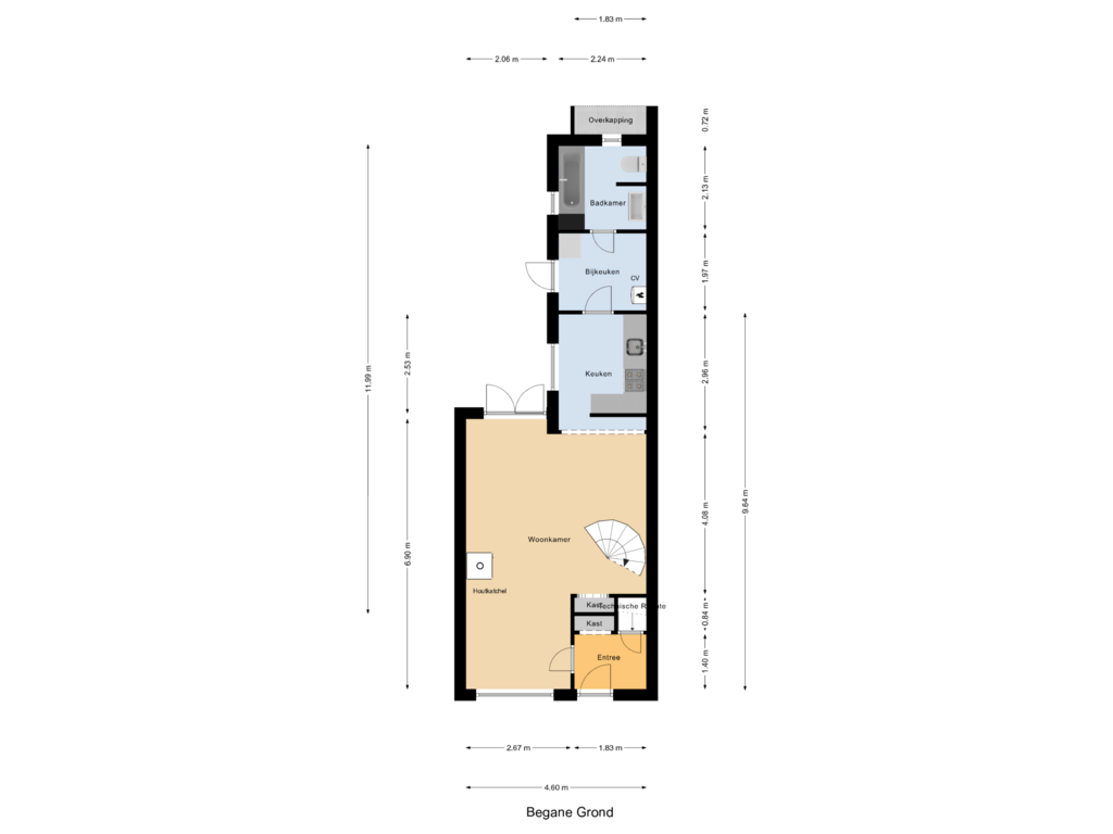 View floorplan of Begane Grond of Lijsterstraat 12