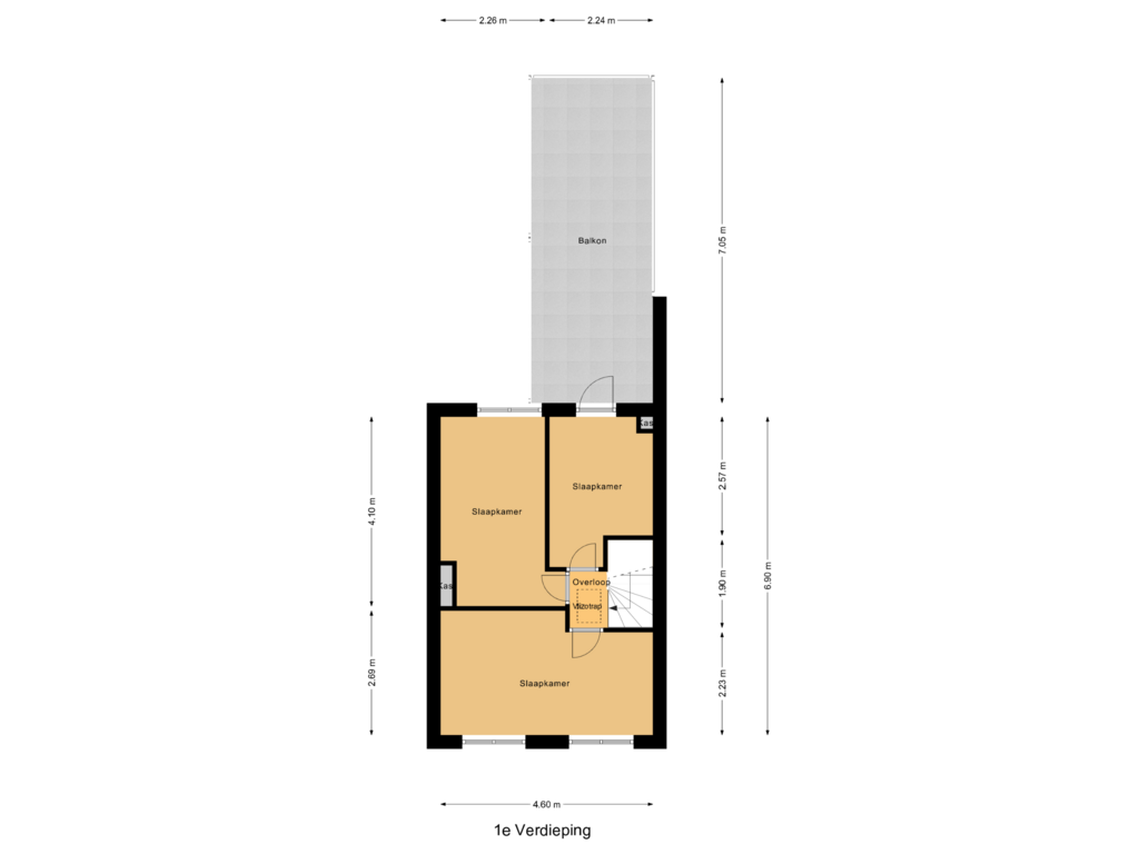 View floorplan of 1e Verdieping of Lijsterstraat 12