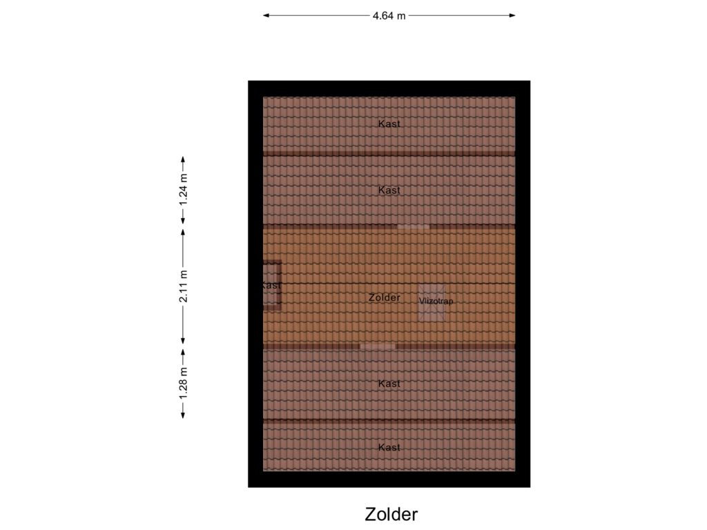 View floorplan of Zolder of Lijsterstraat 12