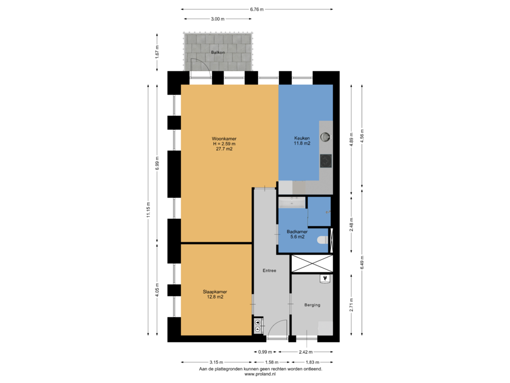 Bekijk plattegrond van Appartement van Weerdingerstraat 349