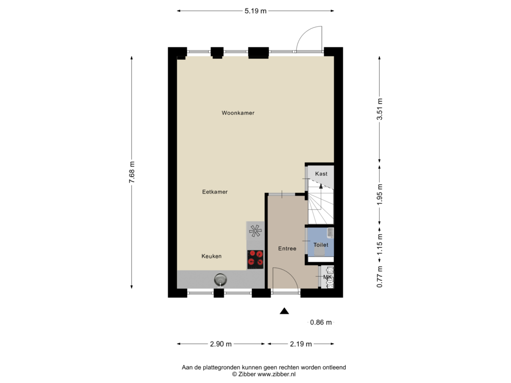 Bekijk plattegrond van Begane grond van Vormerijstraat 40-B