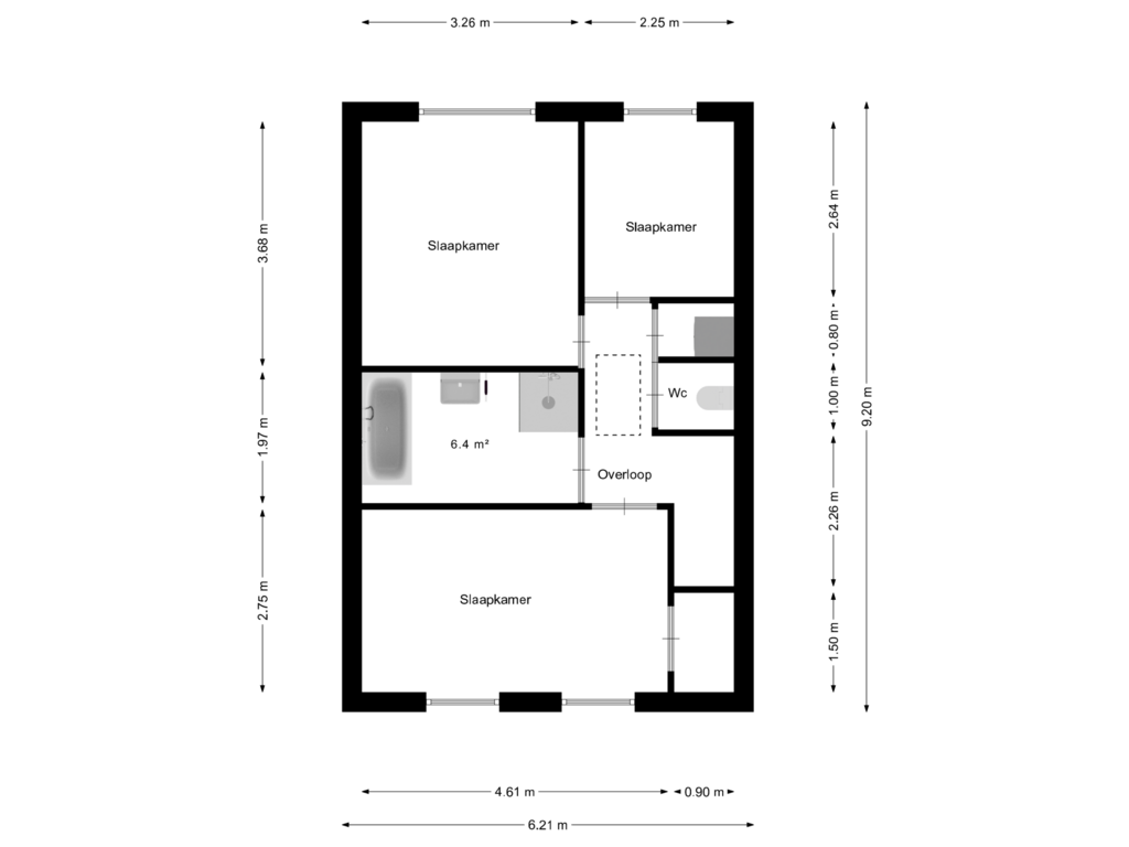 Bekijk plattegrond van 1e verdieping van Visserslaan 24