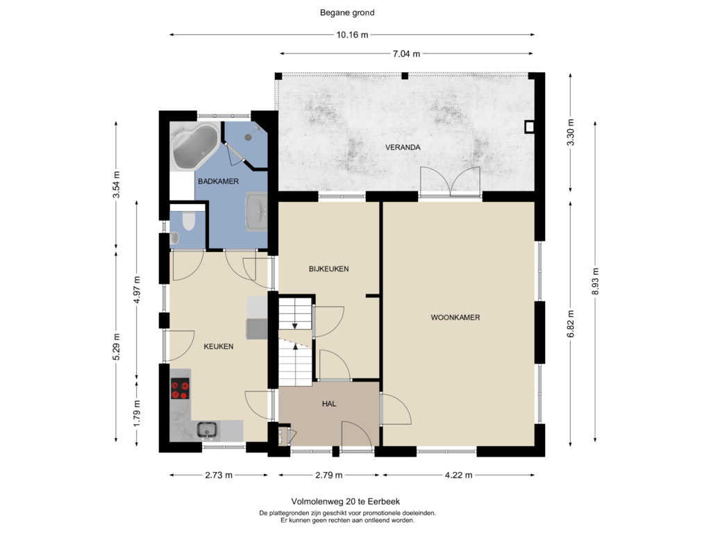 View floorplan of Begane grond of Volmolenweg 20