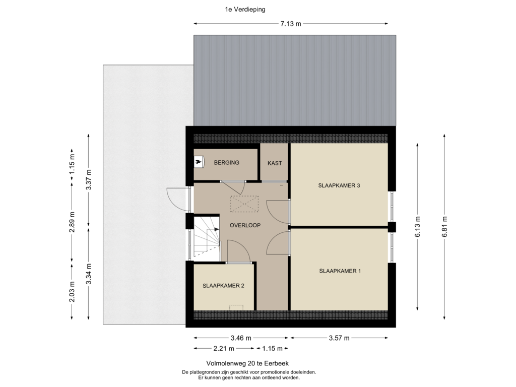 View floorplan of 1e Verdieping of Volmolenweg 20