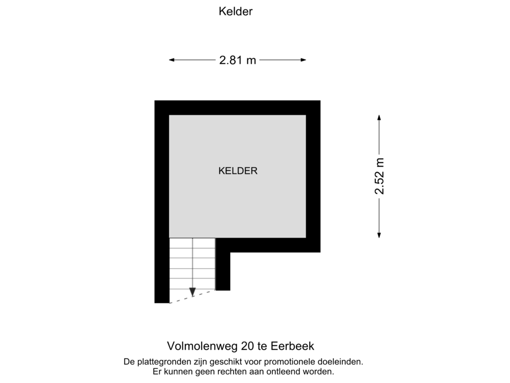 Bekijk plattegrond van Kelder van Volmolenweg 20