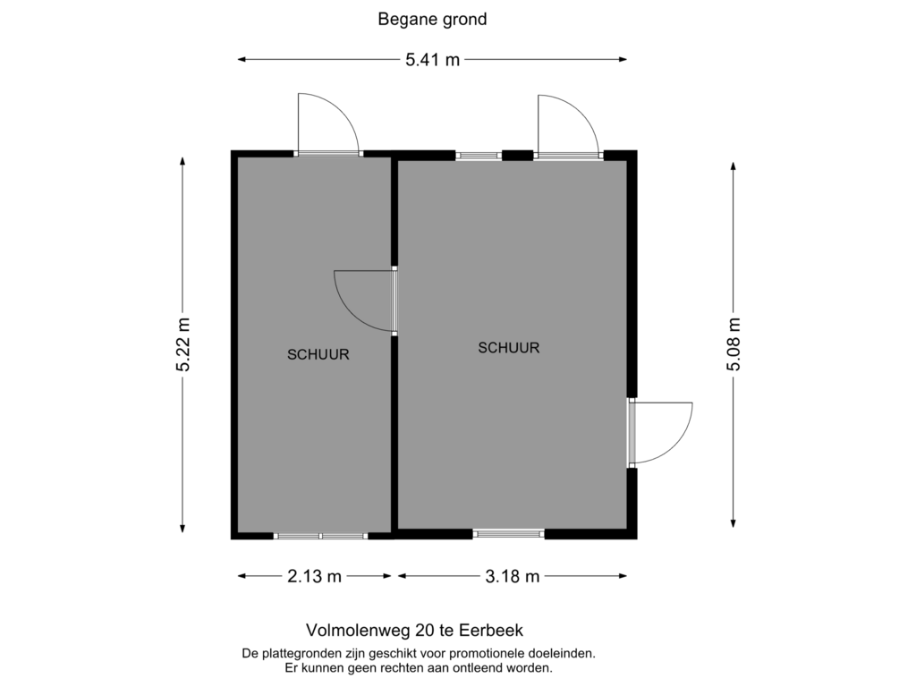 Bekijk plattegrond van Begane grond-Schuur van Volmolenweg 20