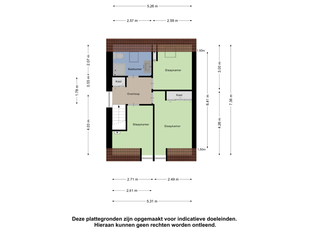 View floorplan of Eerste Verdieping of Koningin Julianastraat 3