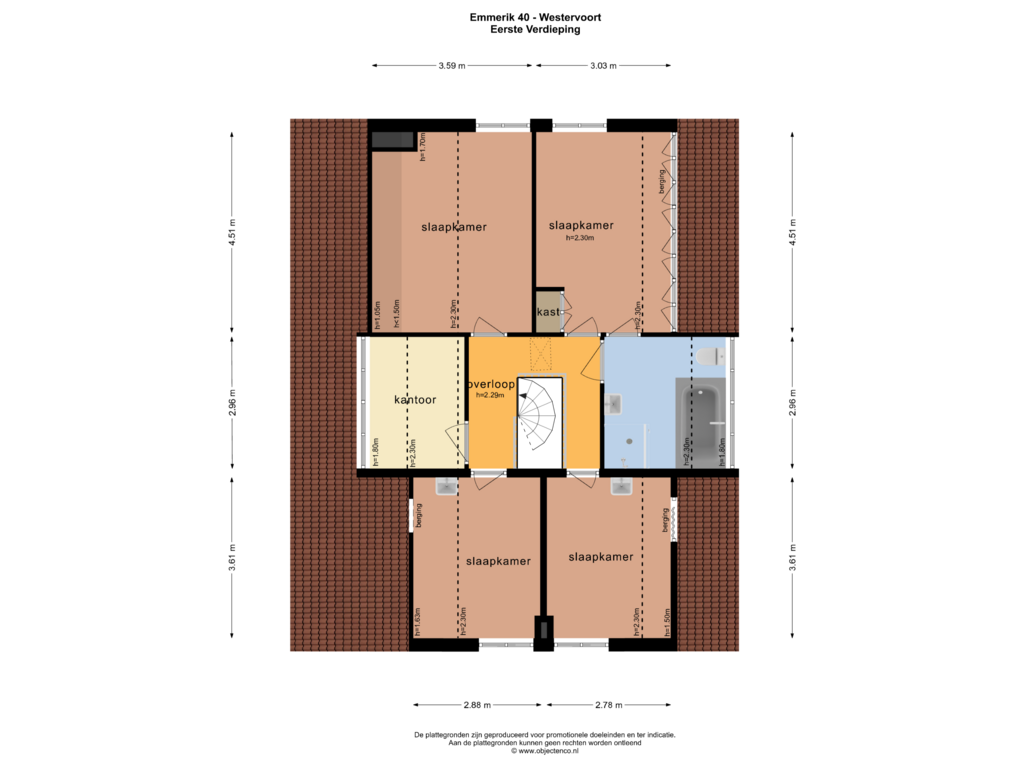 Bekijk plattegrond van EERSTE VERDIEPING van Emmerik 40