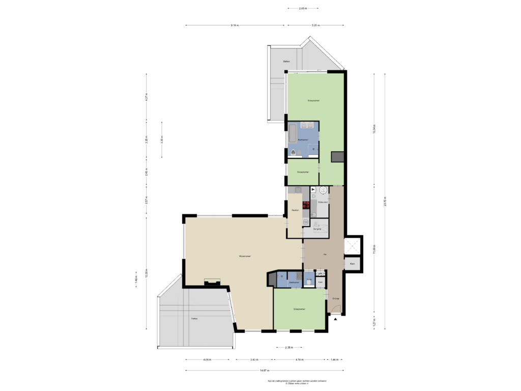 View floorplan of Tweede Verdieping of Hofstraat 73