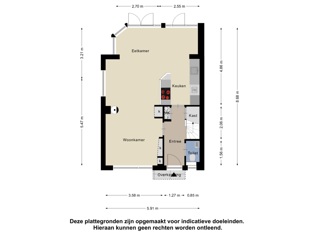 View floorplan of Begane Grond of K. Lantermansplein 7