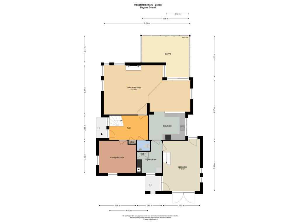 View floorplan of BEGANE GROND of Pinksterbloem 36