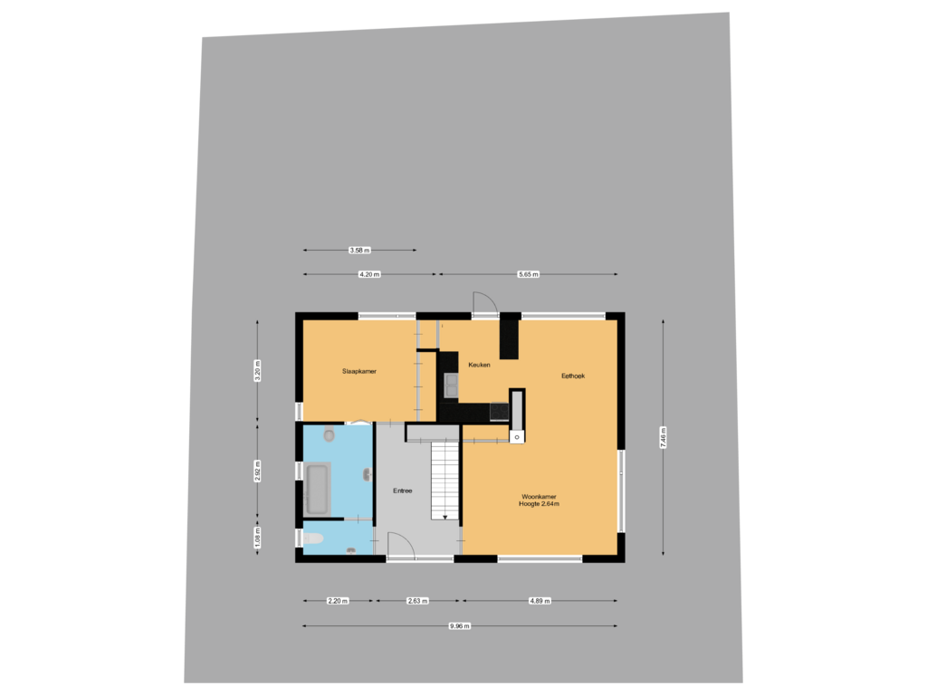 Bekijk plattegrond van Begane grond perceel van Postweg 24