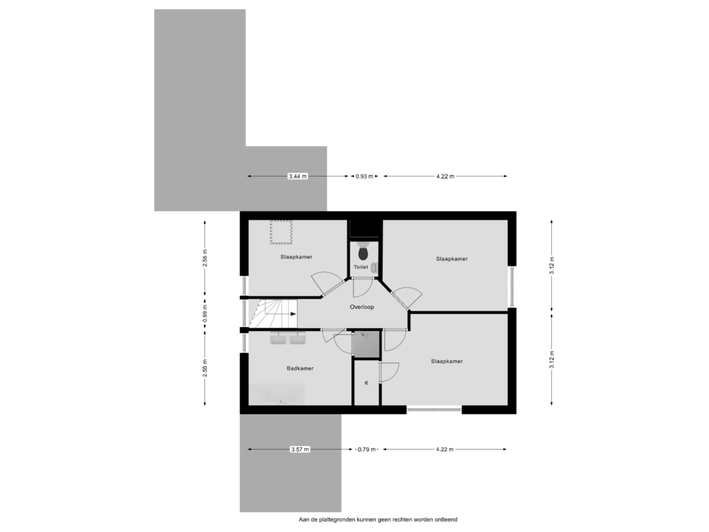 Bekijk plattegrond van 1e verdieping van Zwanenbalg 14