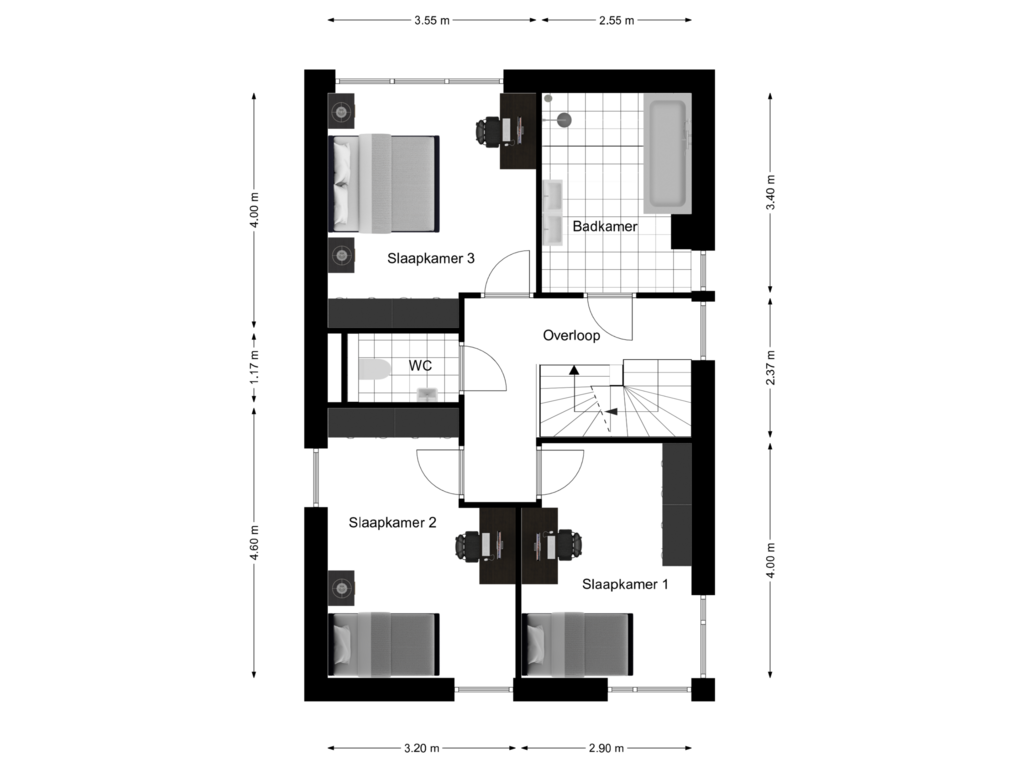 Bekijk plattegrond van Verdieping van Jelle Plantingstraat 46