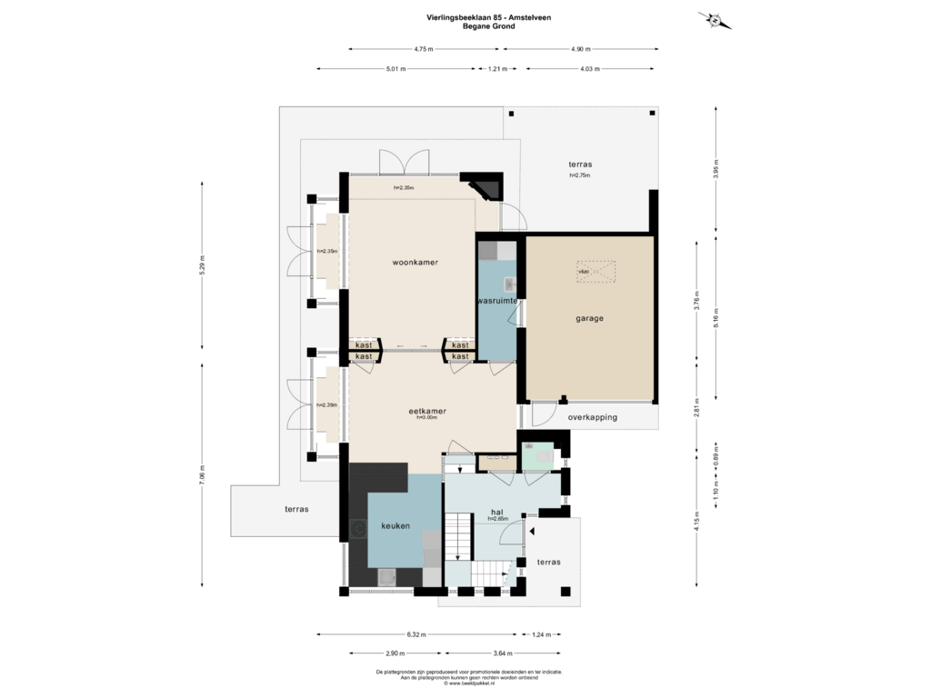 Bekijk plattegrond van Begane Grond van Vierlingsbeeklaan 85