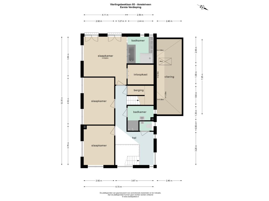 Bekijk plattegrond van Eerste Verdieping van Vierlingsbeeklaan 85