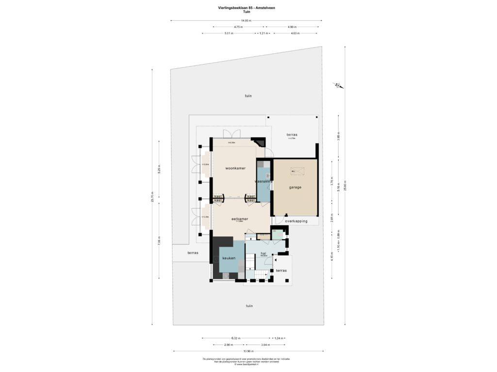 Bekijk plattegrond van Tuin van Vierlingsbeeklaan 85