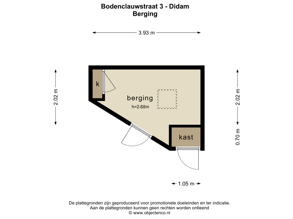 Bekijk plattegrond van BERGING van Bodenclauwstraat 3