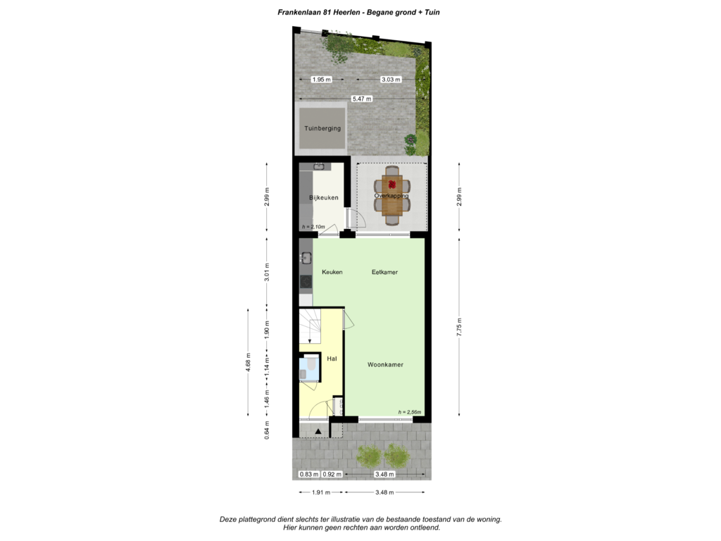 Bekijk plattegrond van Begane grond + Tuin van Frankenlaan 81