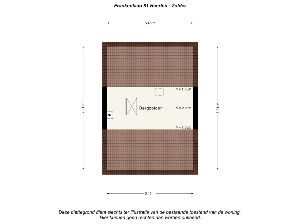 Bekijk plattegrond van Zolder van Frankenlaan 81