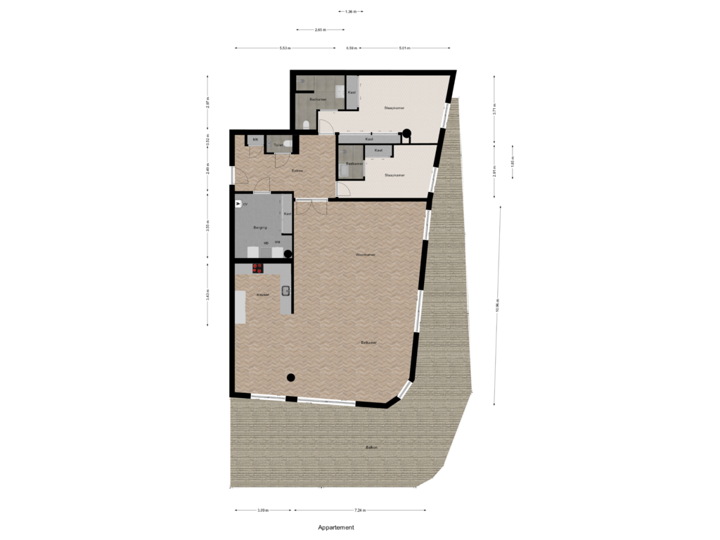 View floorplan of Appartement of Koninginneweg 31-A