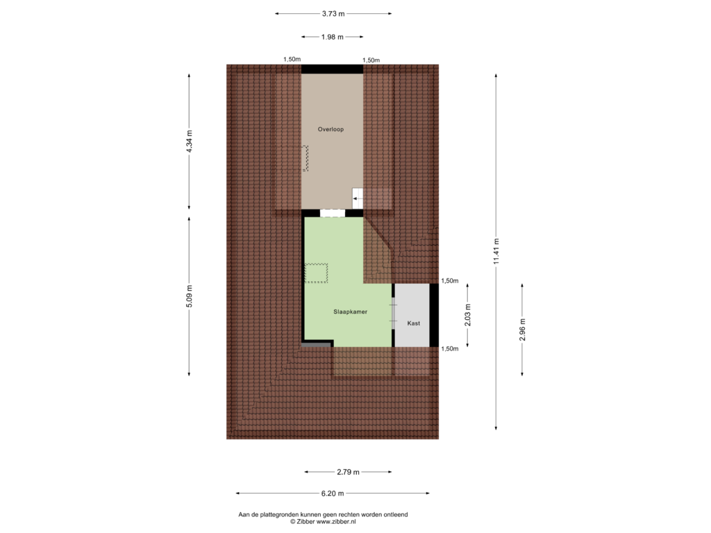 Bekijk plattegrond van Tweede verdieping van Valkhoek 44