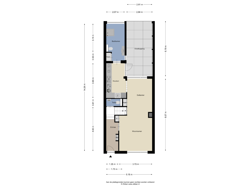 Bekijk plattegrond van Begane grond van Eerste Koppelveenweg 34