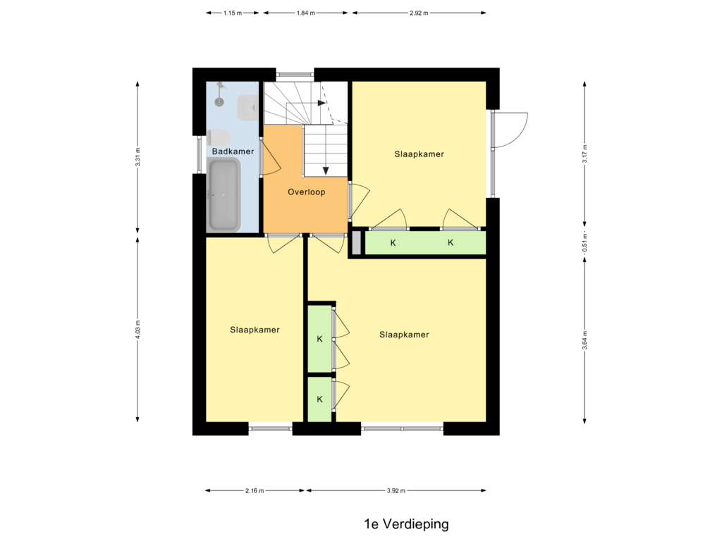 Bekijk plattegrond van 1e Verdieping van Herman Kampmanstraat 4