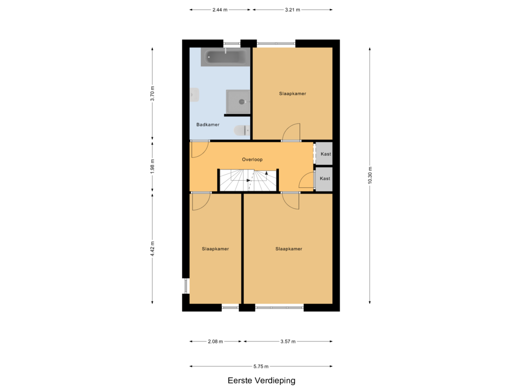 View floorplan of Eerste Verdieping of Mr. P.S. Gerbrandysingel 67