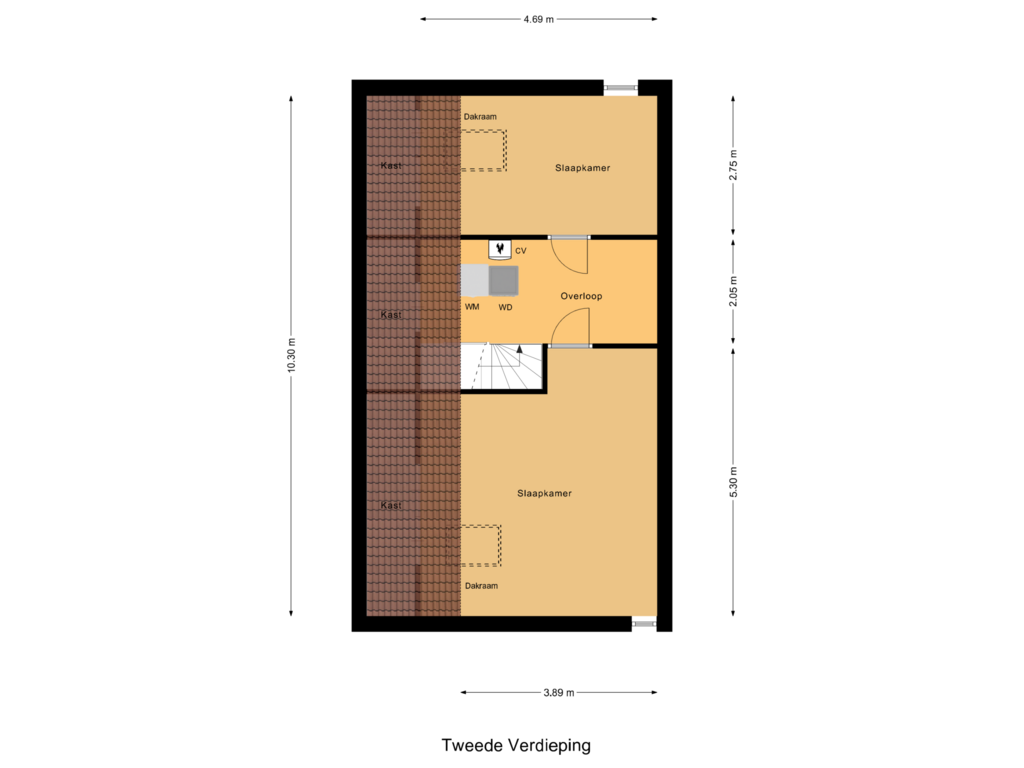 Bekijk plattegrond van Tweede Verdieping van Mr. P.S. Gerbrandysingel 67