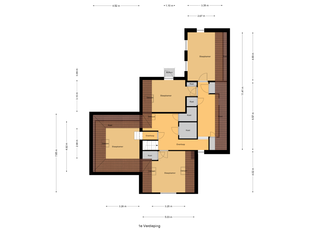 View floorplan of 1e Verdieping of Van Eysingaleane 14