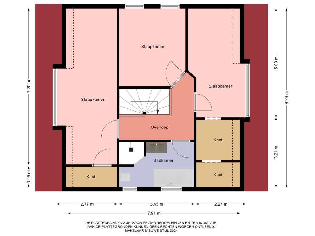 Bekijk plattegrond van 1e verdieping van Hofstraat 97