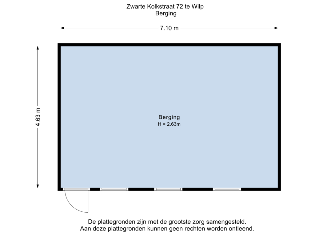 View floorplan of Berging of Zwarte Kolkstraat 72