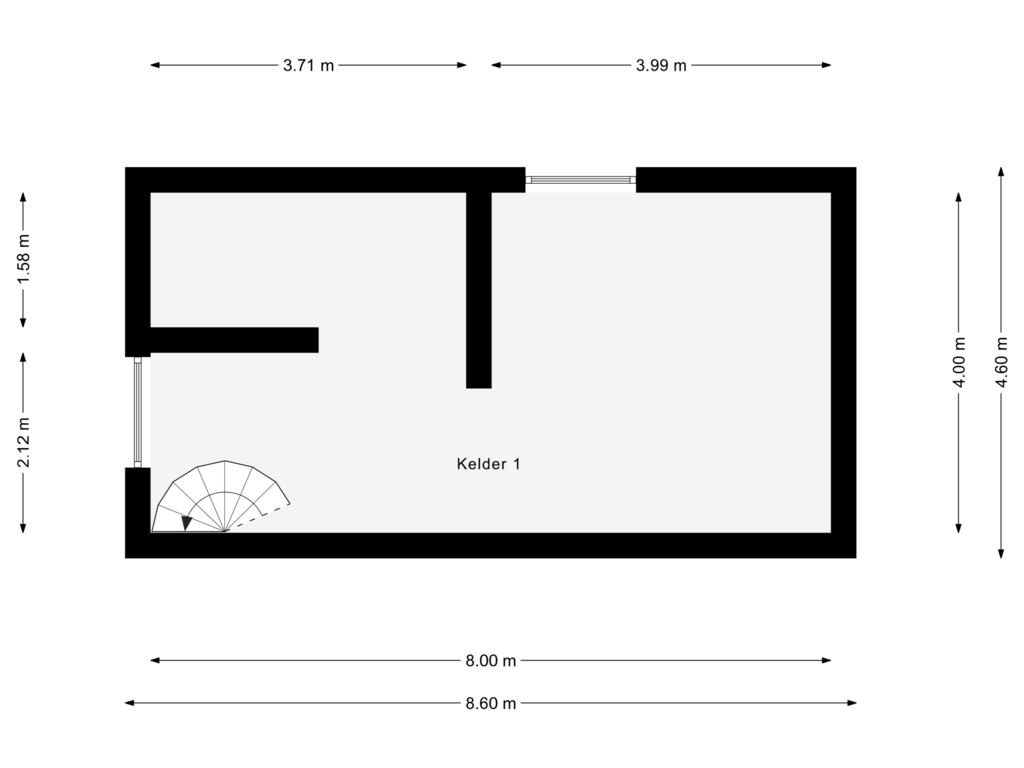 View floorplan of Kelder 1 of Bürgermeister Brüningstrasse 10