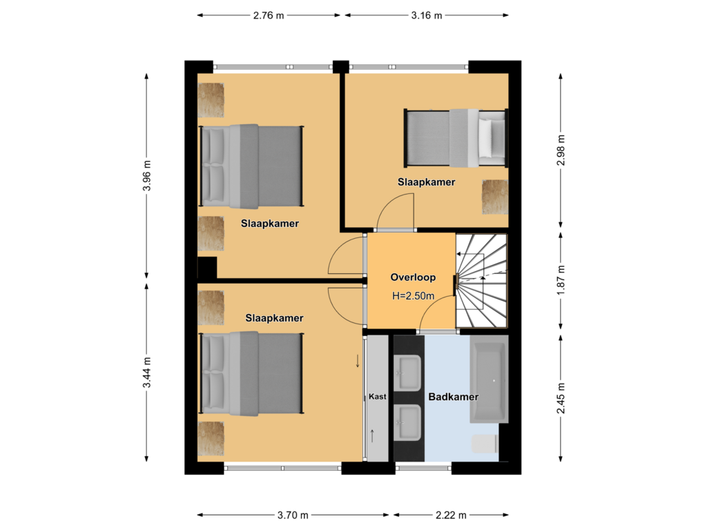 View floorplan of Eerste Verdieping of De Boskamp 101