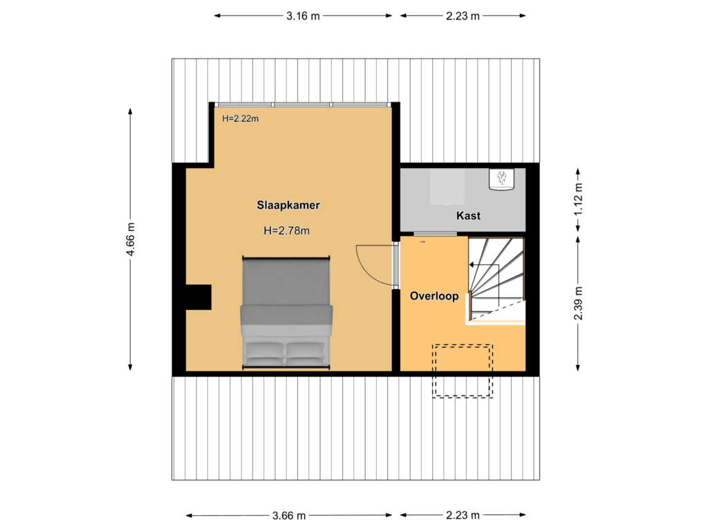 View floorplan of Tweede Verdieping of De Boskamp 101