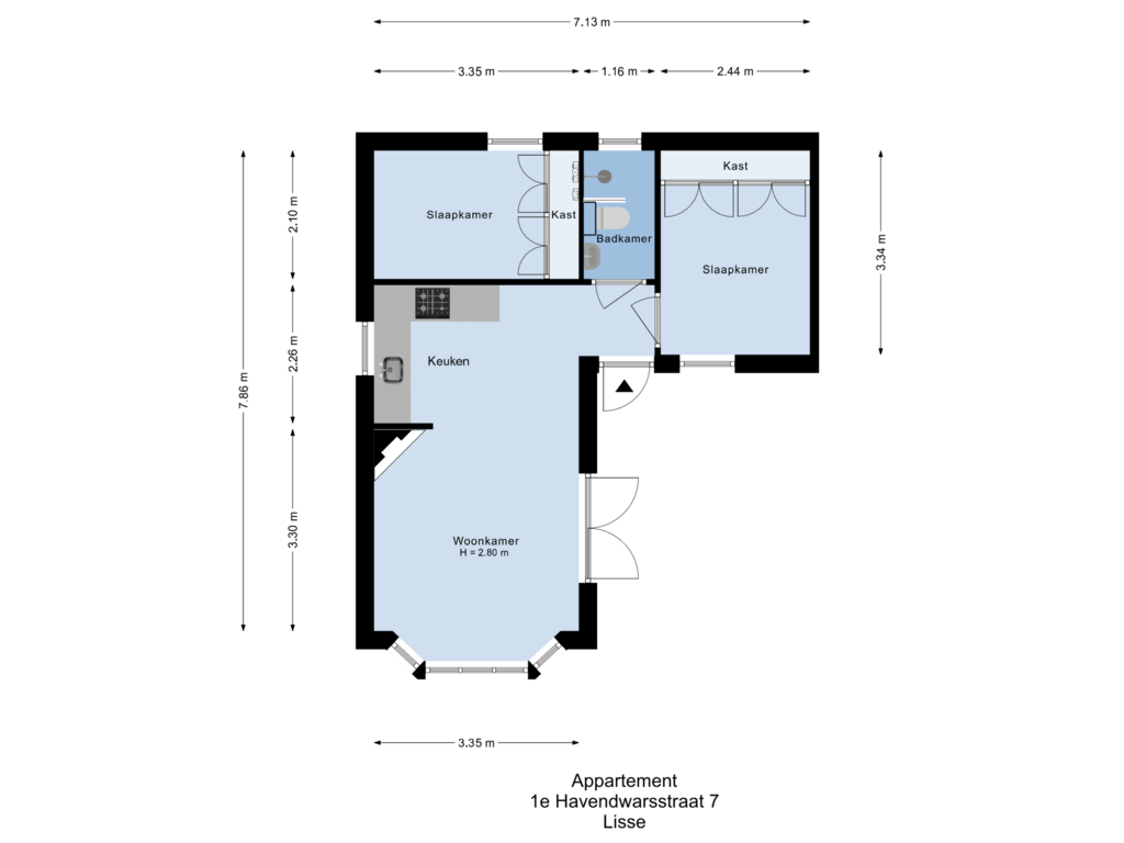 Bekijk plattegrond van Appartement van Wasbeeklaan 9-B82