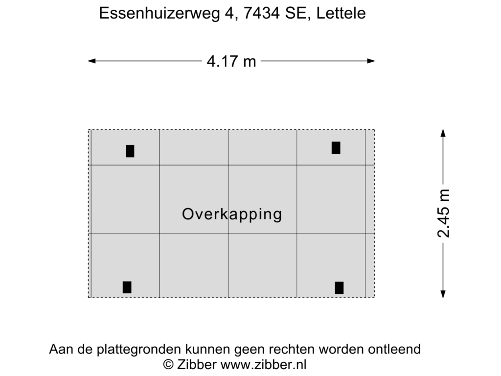 Bekijk plattegrond van Overkapping van Essenhuizerweg 4