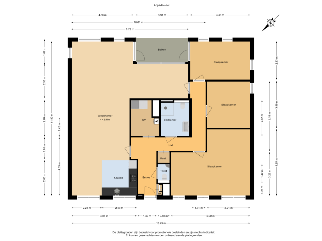 Bekijk plattegrond van Appartement van Guadeloupestraat 101