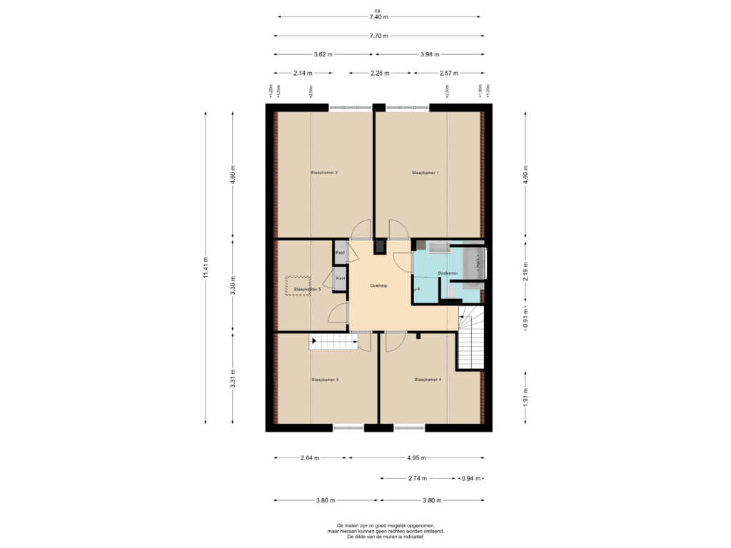 View floorplan of 1e Verdieping of Nieuwpoortseweg 6-A