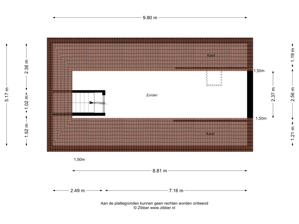 View floorplan of Tweede Verdieping of Graspeel 26-A