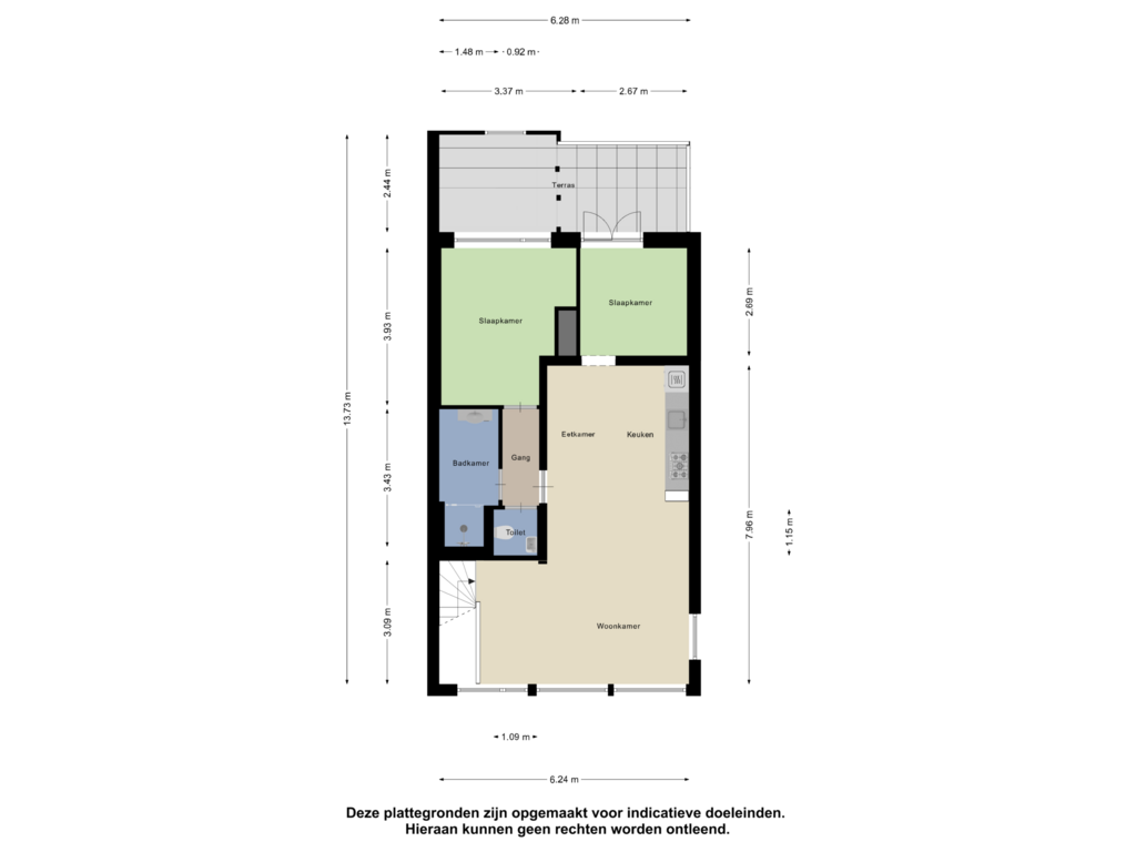 Bekijk plattegrond van Eerste Verdieping van Prins Hendrikstraat 129-A