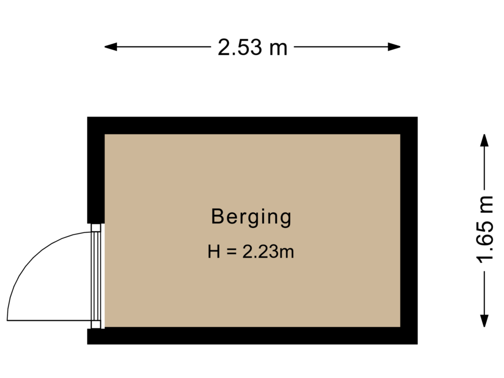 View floorplan of Berging of Karel du Jardinstraat 57