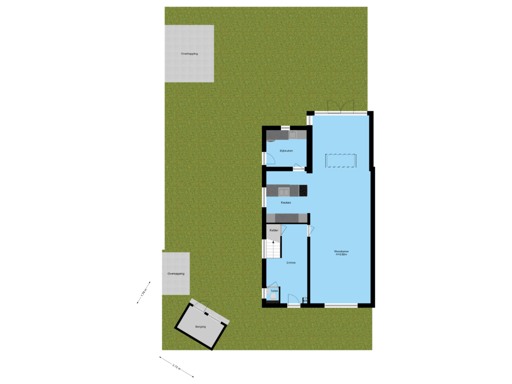 Bekijk plattegrond van Begane Grond Met Tuin van Valklaan 12