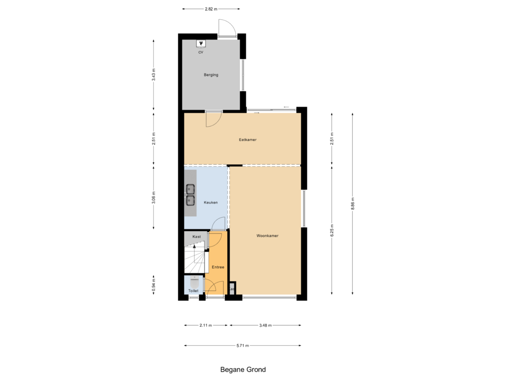 View floorplan of Begane Grond of Pastoor van Haasterstraat 24